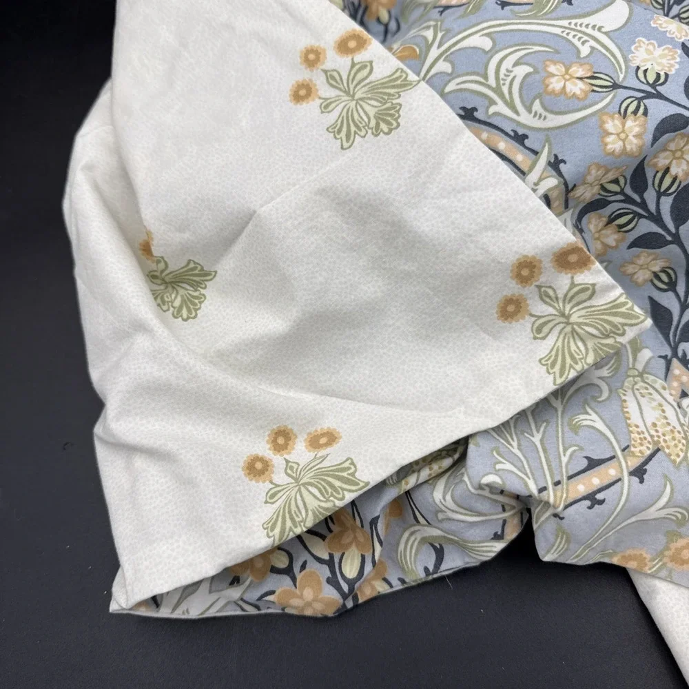 William MORRIS & CO. QUEEN Duvet Cover, 2 Cases WOODLAND WEEDS Blue green Floral